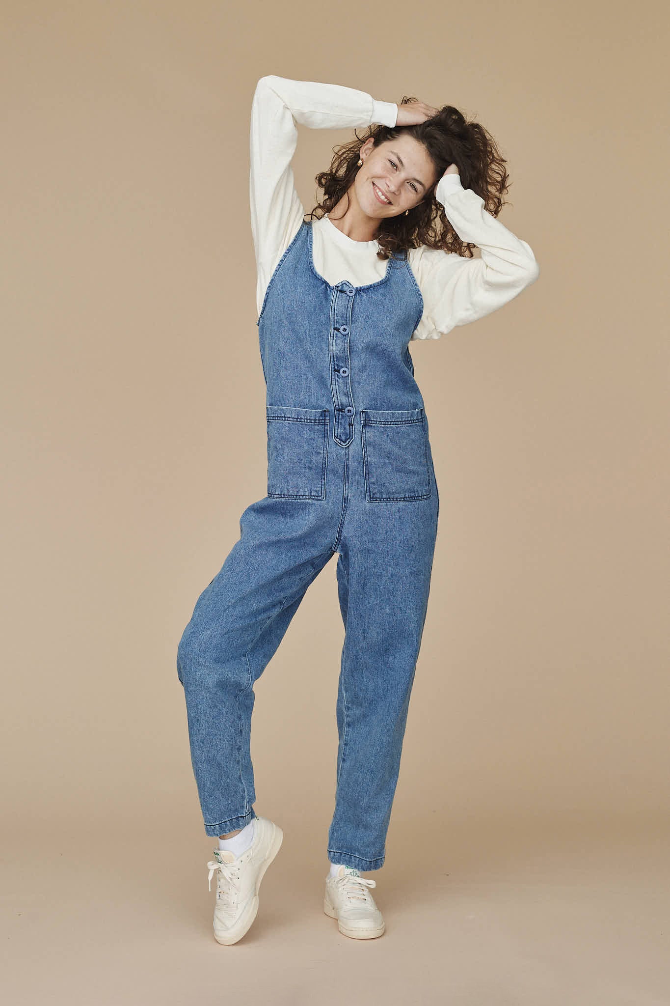 Denim Button Front Jumper