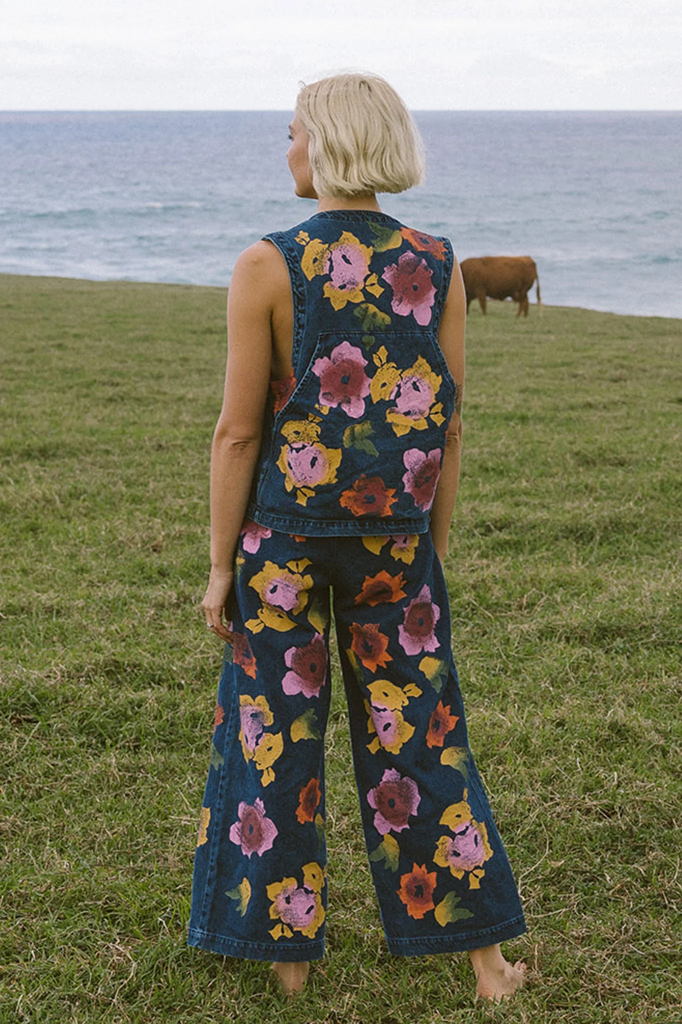 Floral Denim Disco Pant - Image 3