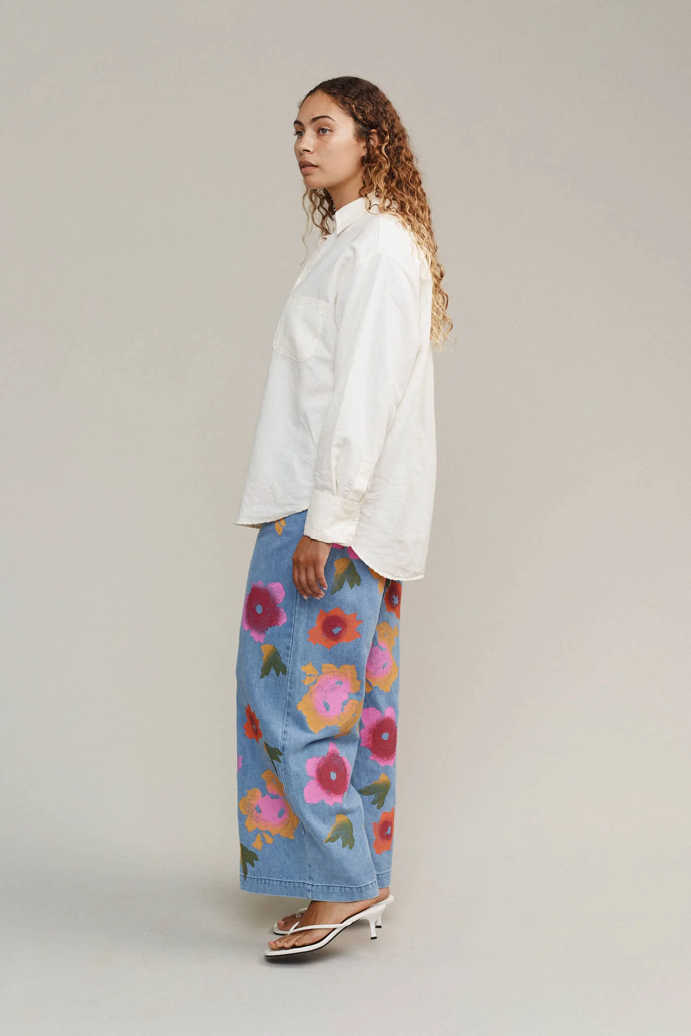 Floral Denim Disco Pant - Image 4