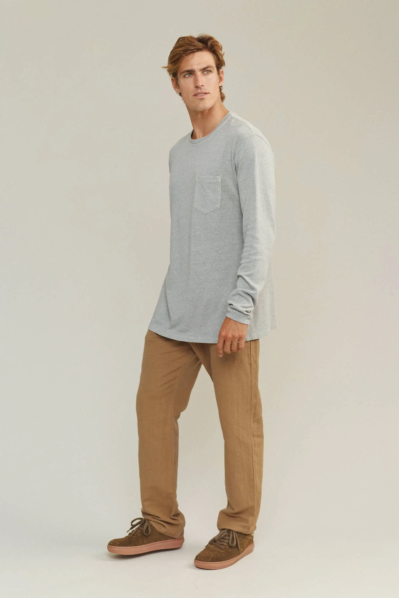 Heathered Baja Long Sleeve Pocket Tee - Image 2