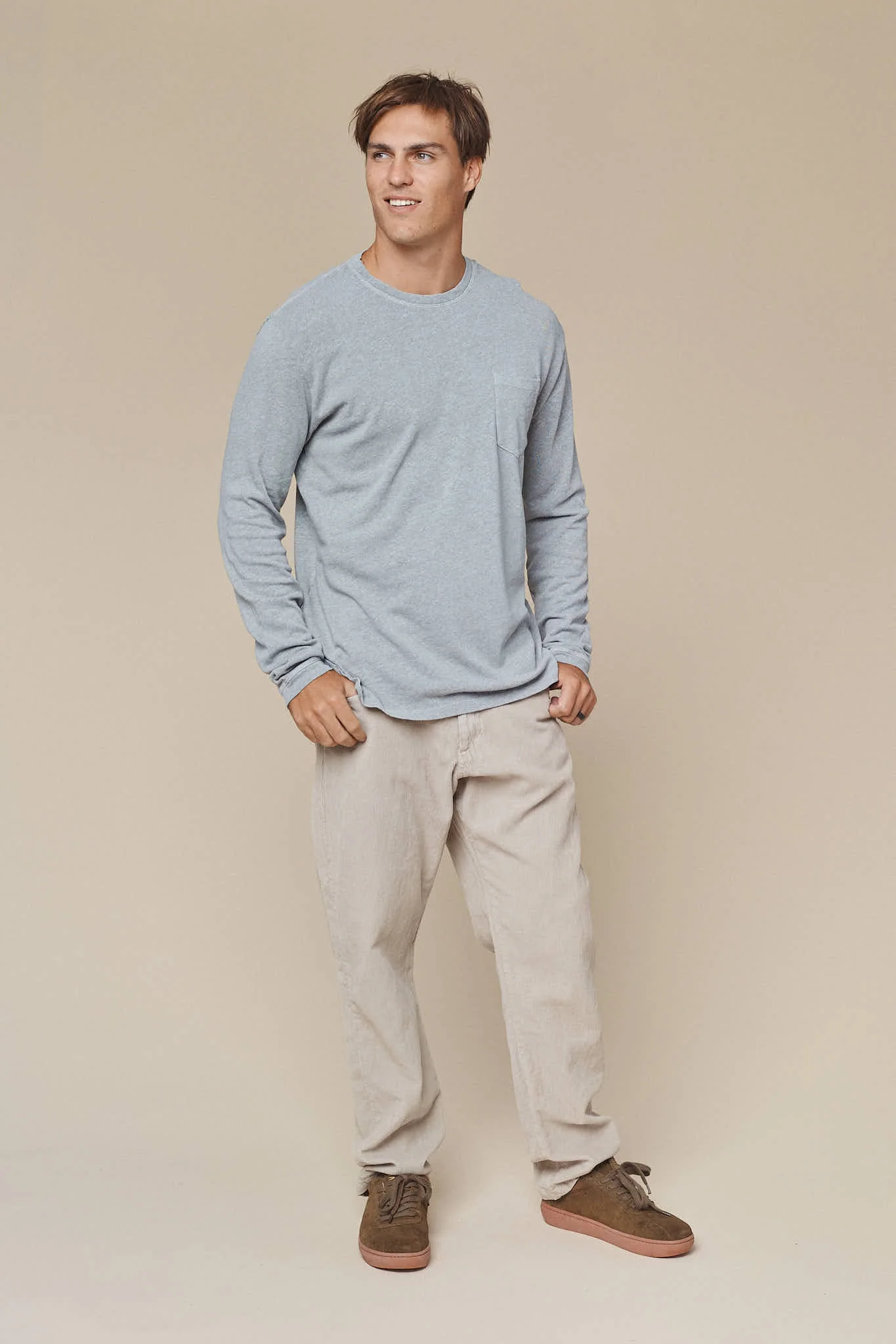 Heathered Baja Long Sleeve Pocket Tee - Image 5