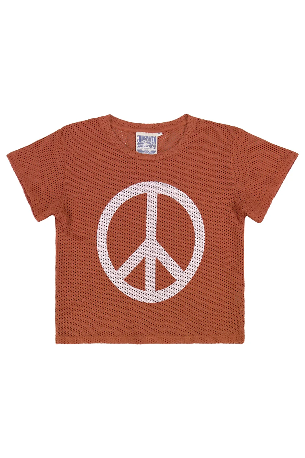 Peace Carmen Mesh Cropped Tee - Image 11