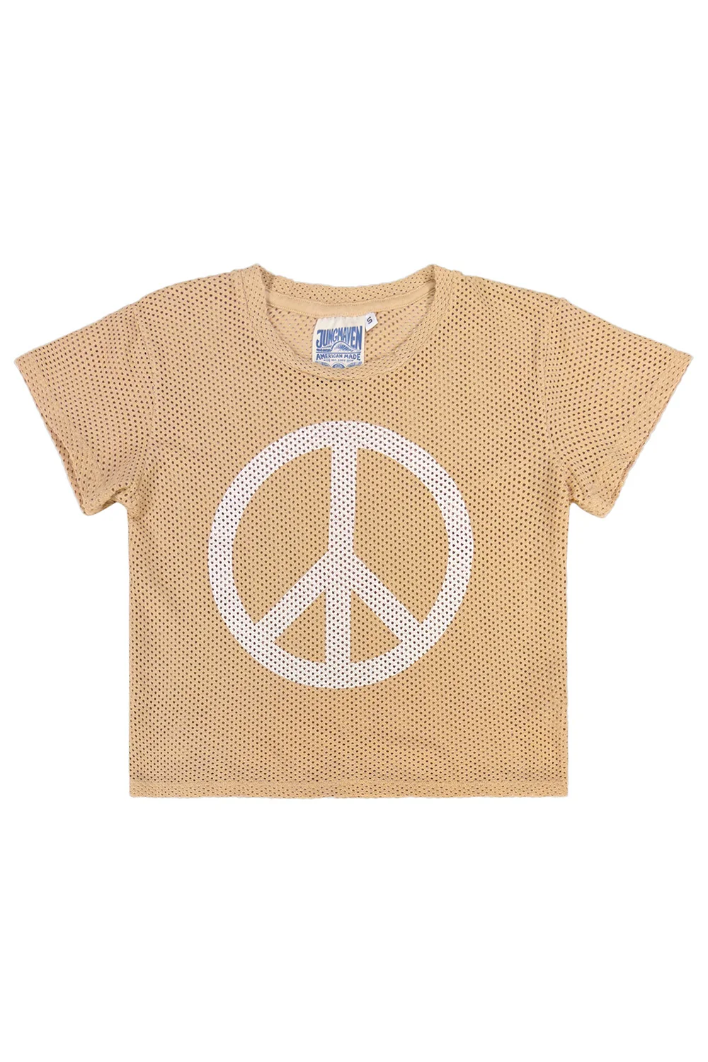 Peace Carmen Mesh Cropped Tee - Image 5