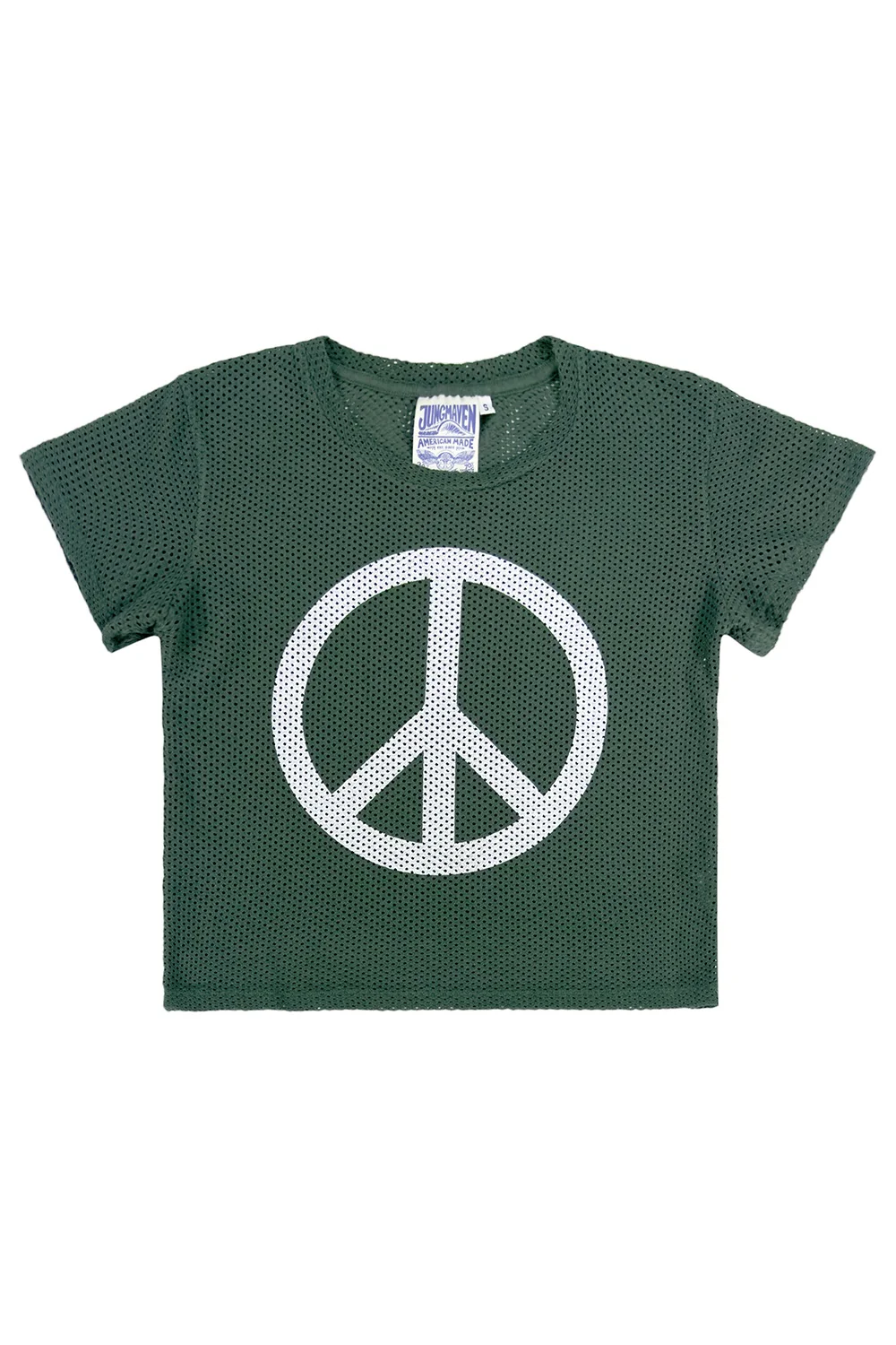 Peace Carmen Mesh Cropped Tee - Image 7