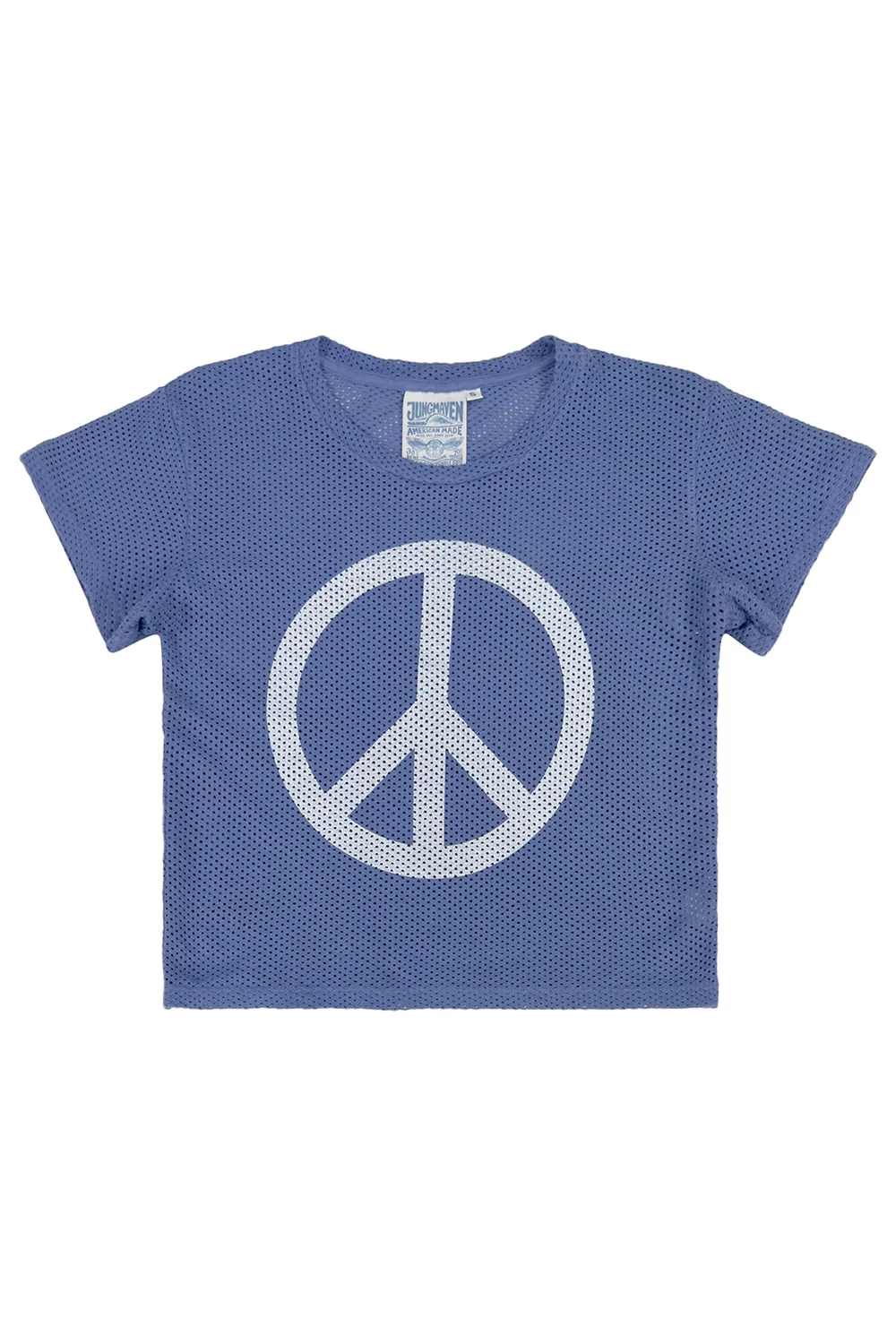 Peace Carmen Mesh Cropped Tee - Image 9