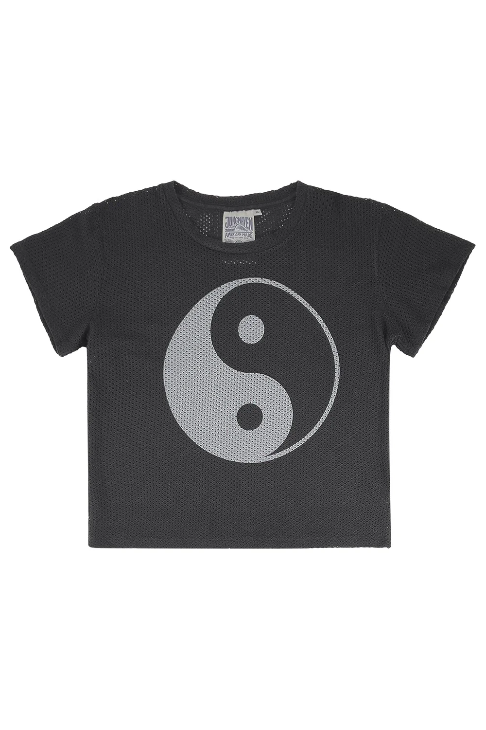 Yin Yang Carmen Mesh Cropped Tee - Image 2