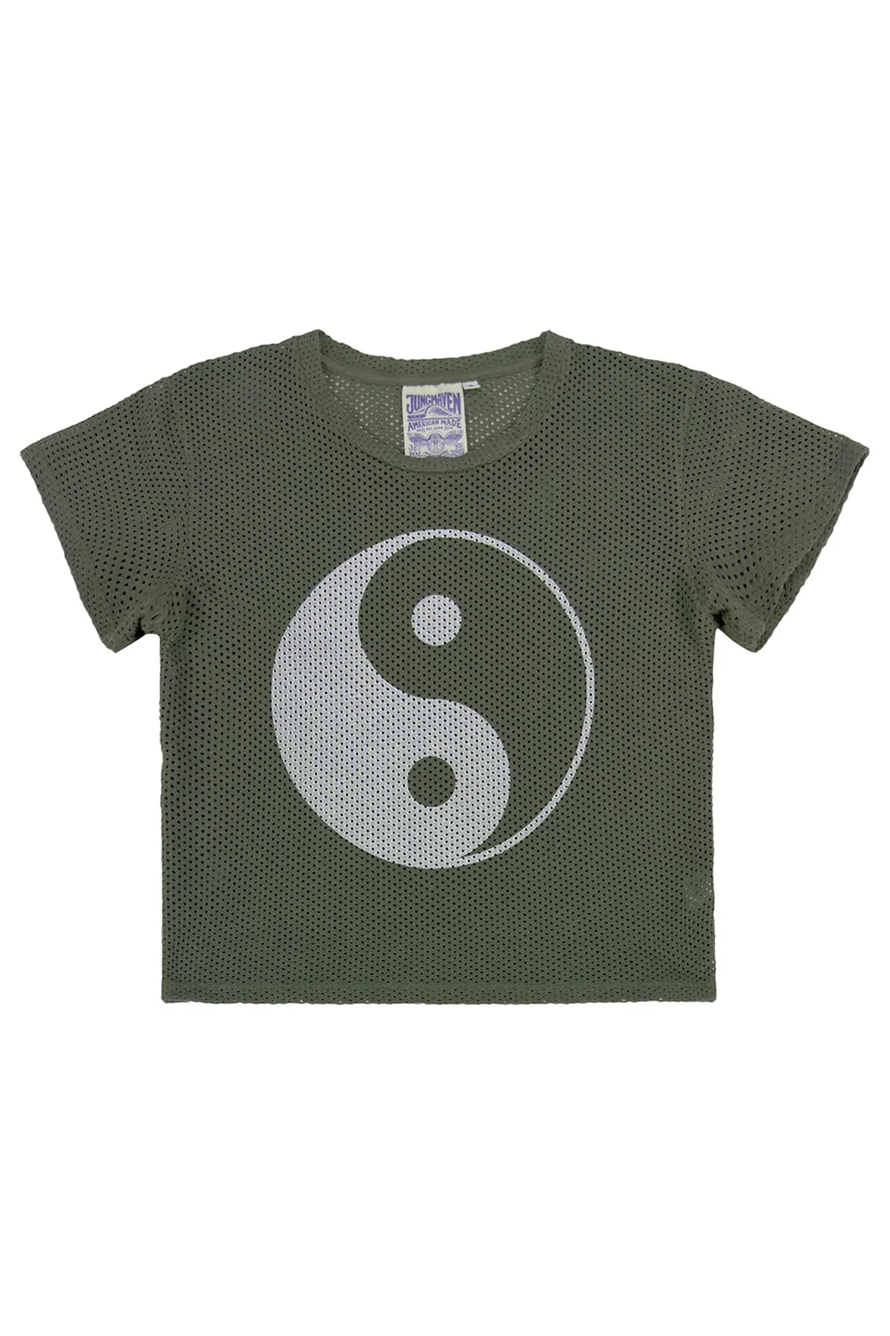 Yin Yang Carmen Mesh Cropped Tee - Image 4