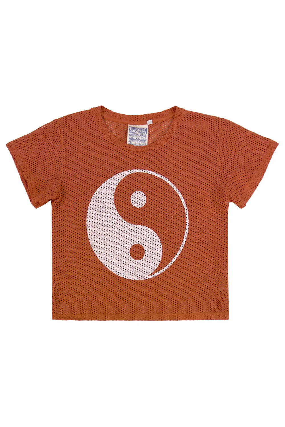 Yin Yang Carmen Mesh Cropped Tee - Image 8