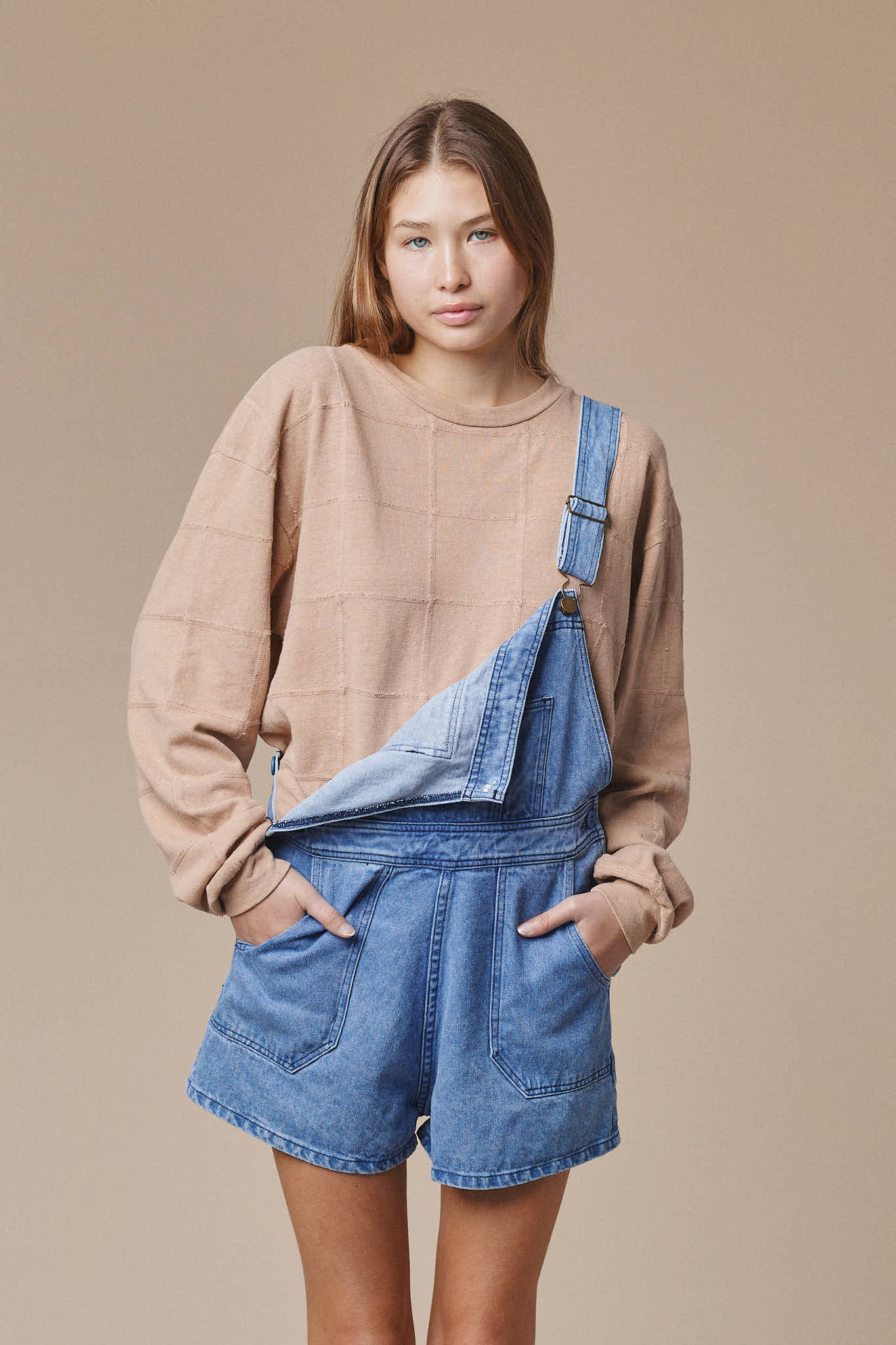 Alma Overall Denim Shorts - Image 2