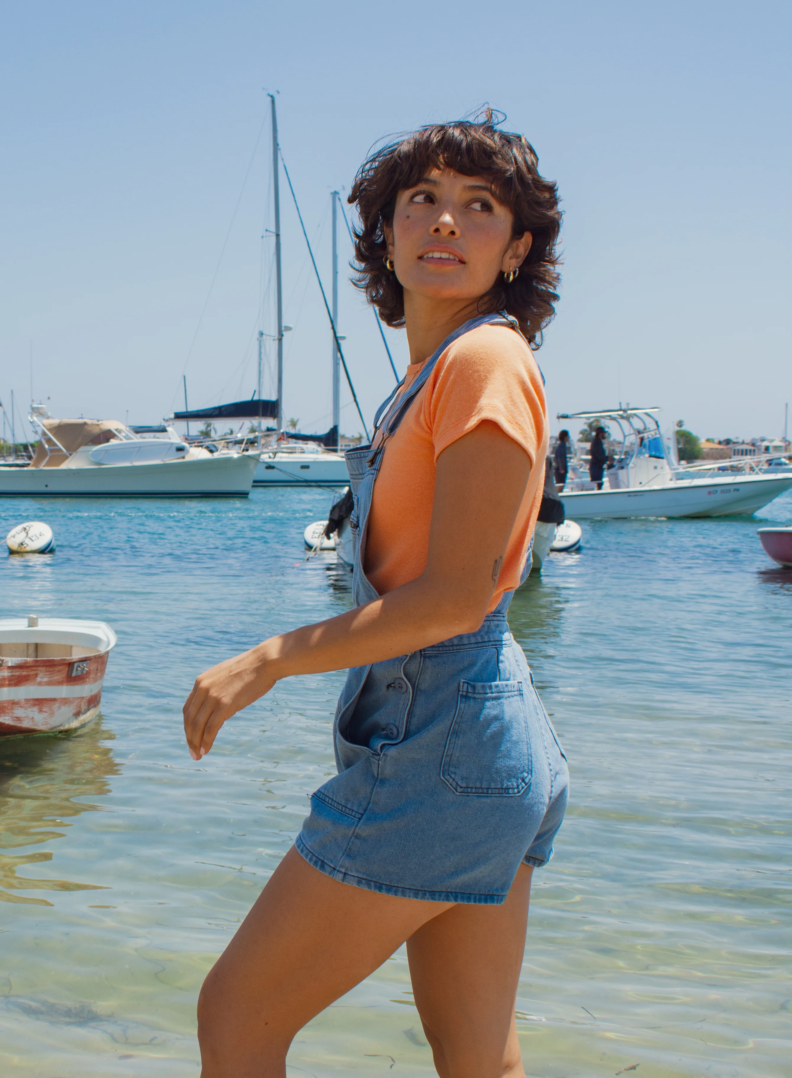 Alma Overall Denim Shorts - Image 5