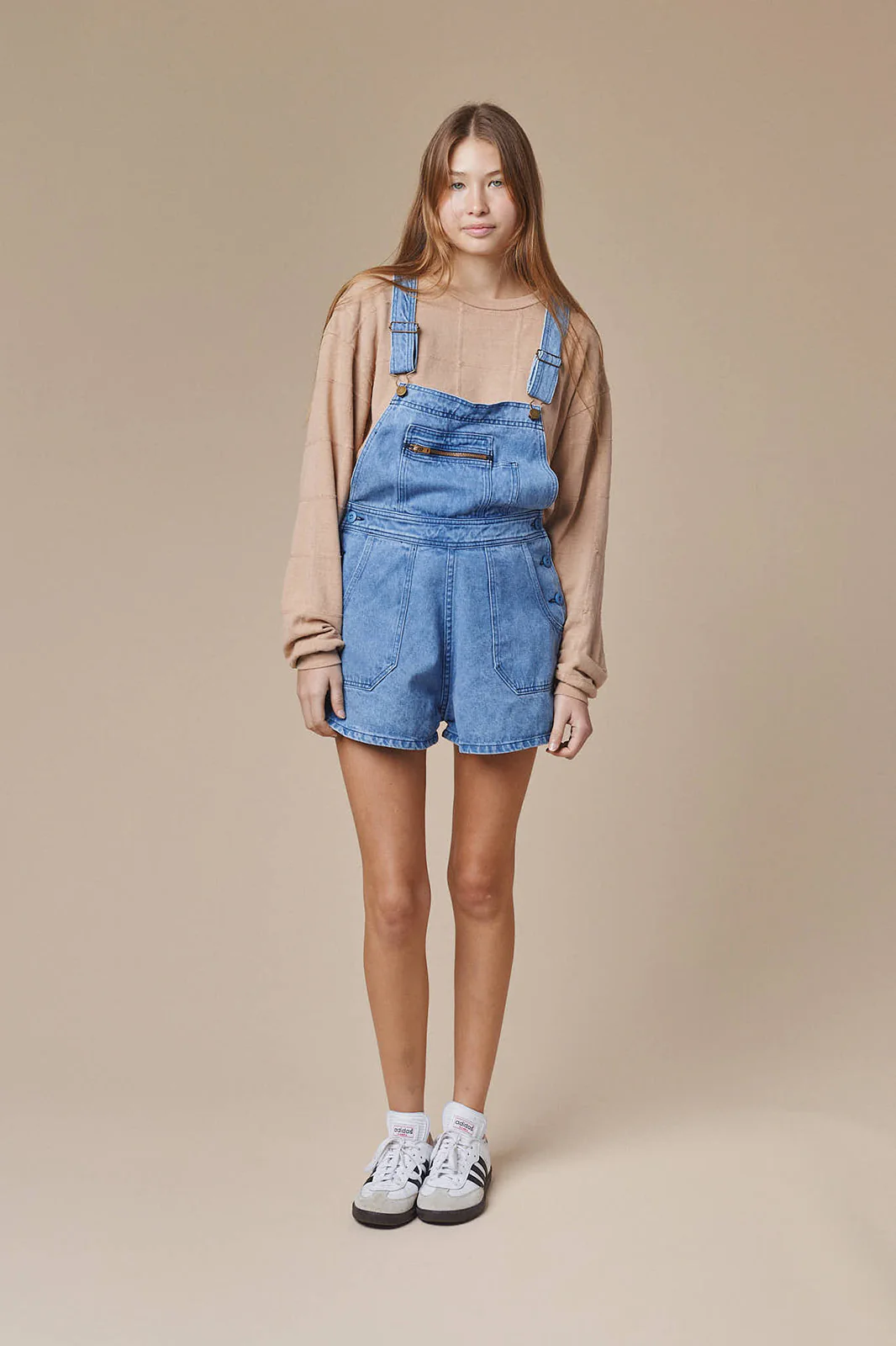 Alma Overall Denim Shorts - Image 7