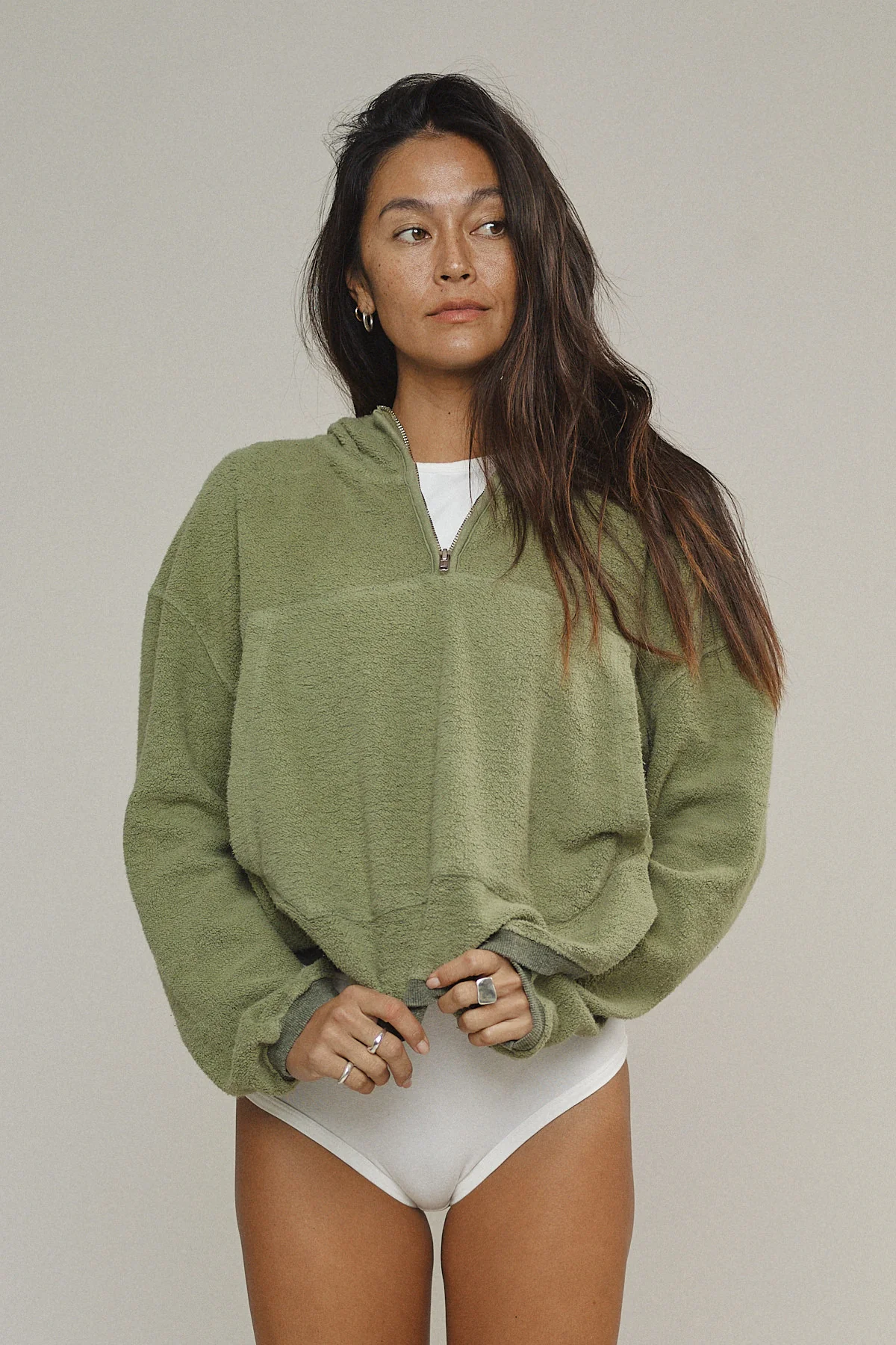 Heathered Osprey Cropped Sweatshirt