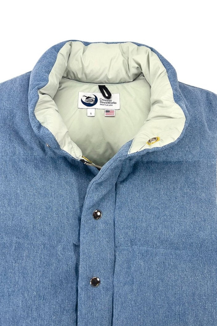 Hemp Denim Vest with Recycled Down - Image 12