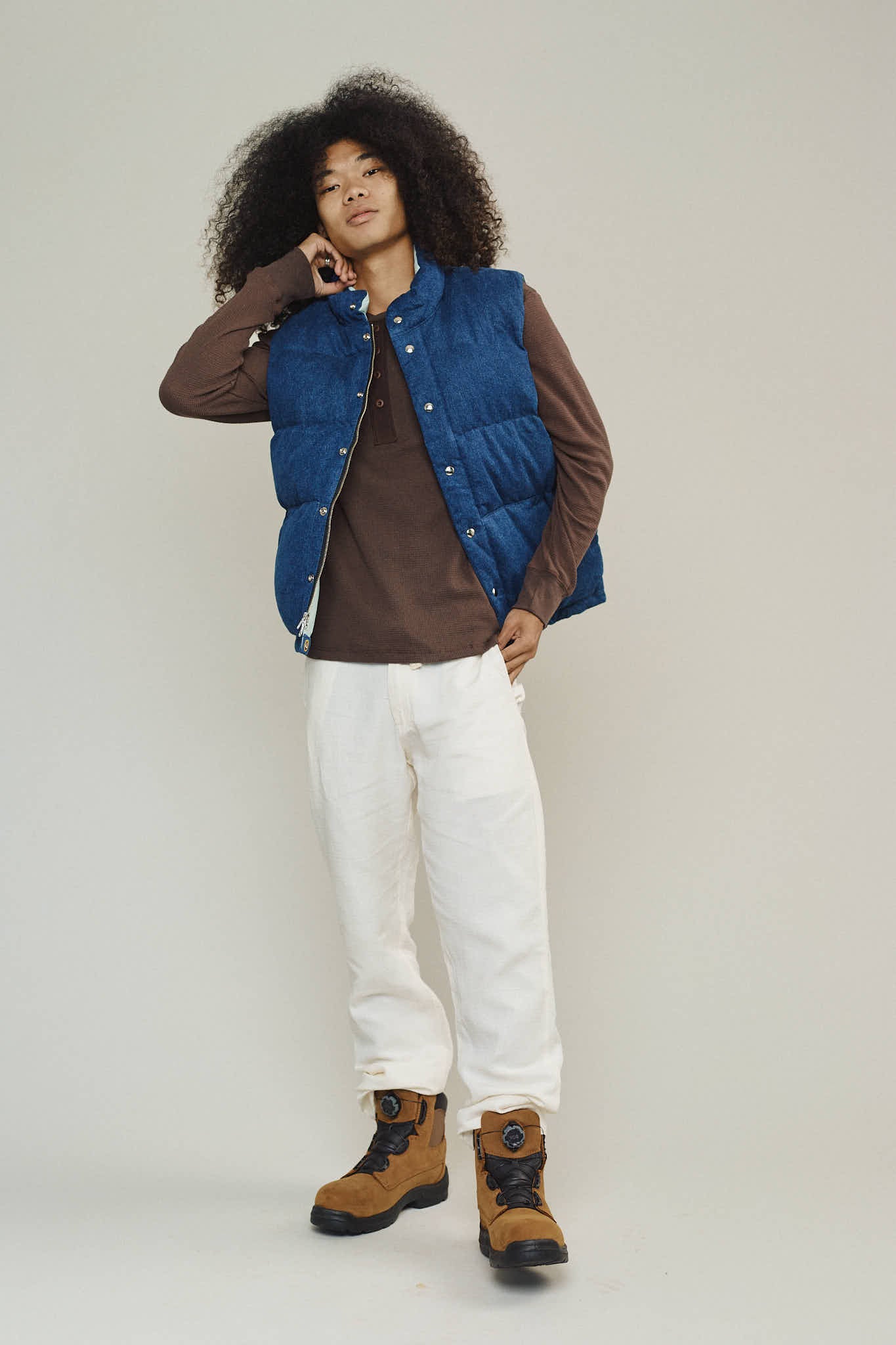 Hemp Denim Vest with Recycled Down - Image 3