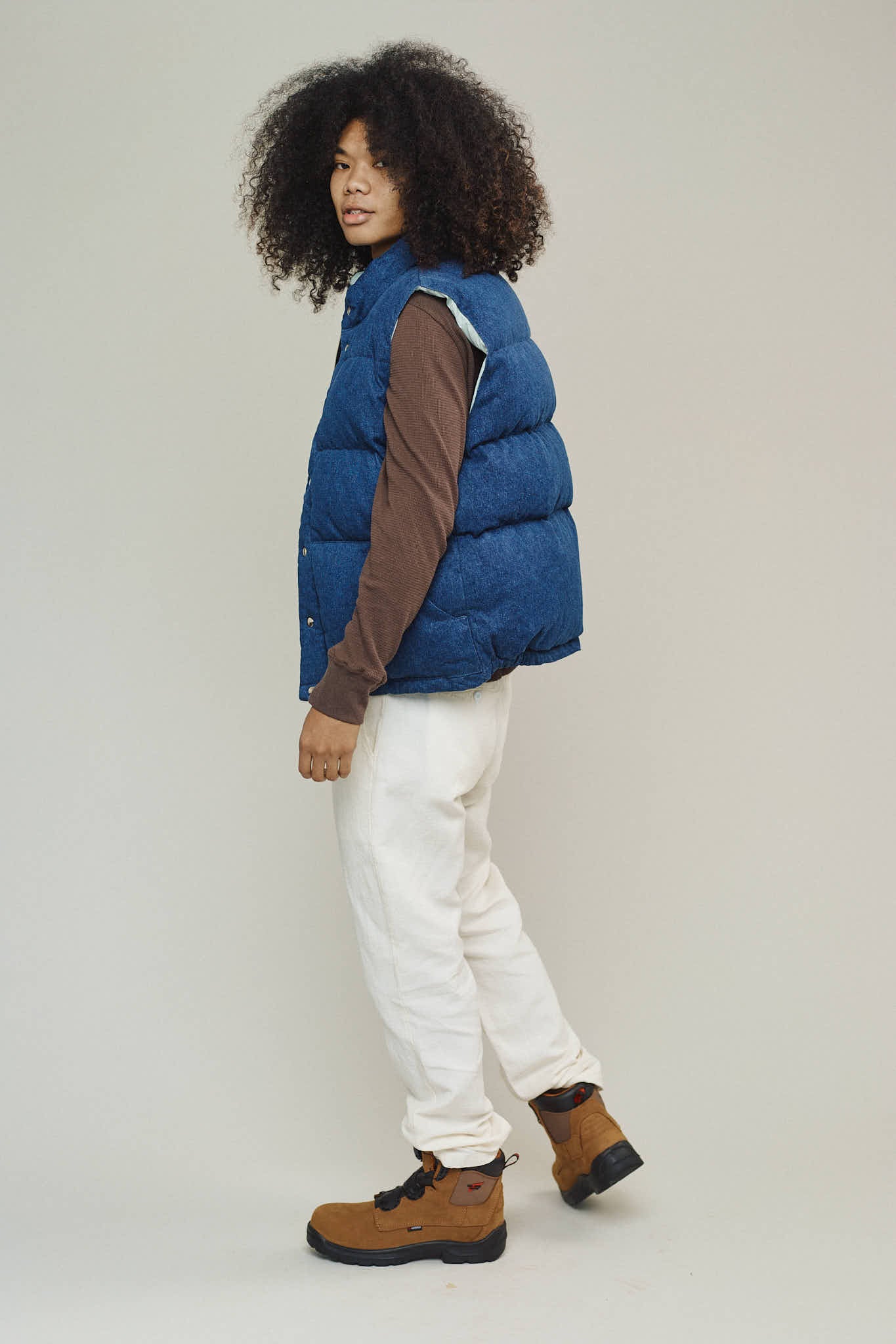 Hemp Denim Vest with Recycled Down - Image 6